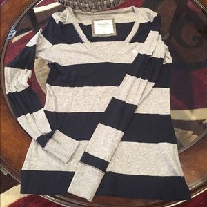 A&F long sleeve striped tee